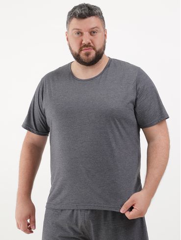 Pijama Curto Plus Size Masculino Chumbo