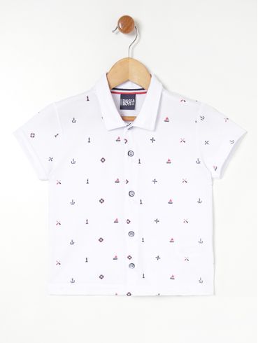 Camisa Manga Curta Infantil- Branco