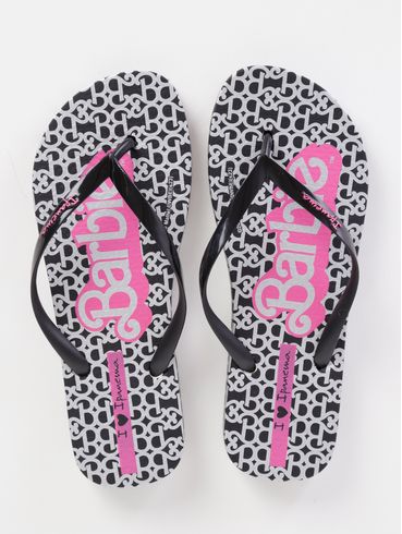 Chinelo Ipanema Barbie Feminino Cinza/Preto/Pink