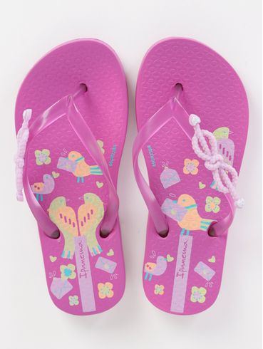 Chinelo Ipanema Juvenil Para Menina - Rosa/Lilás