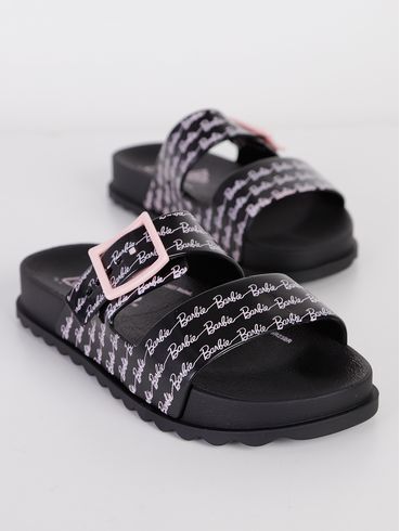 Rasteira Birken Grendene Juvenil Para Menina - Preto/Rosa