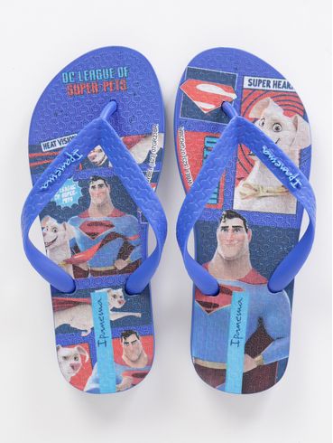 Chinelo Ipanema Super Pets Juvenil Para Menino - Azul/Vermelho