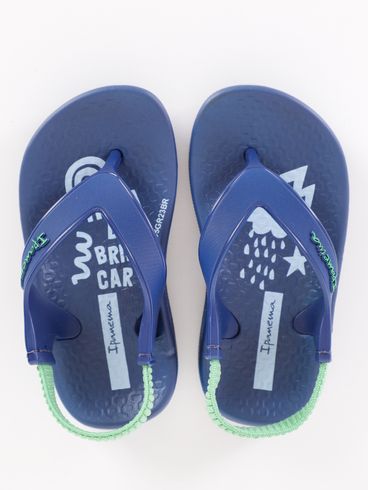 Chinelo Ipanema Infantil Para Bebê Menino - Azul/verde