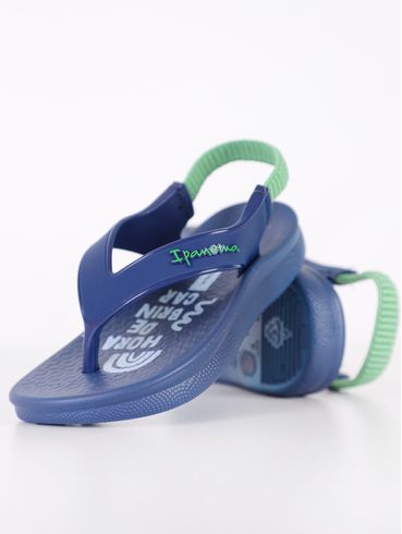 Chinelo Ipanema Infantil Para Bebê Menino - Azul/verde