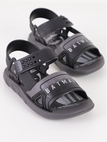 Sandália Grendene Batman Infantil Para Menino PRETO/CINZA