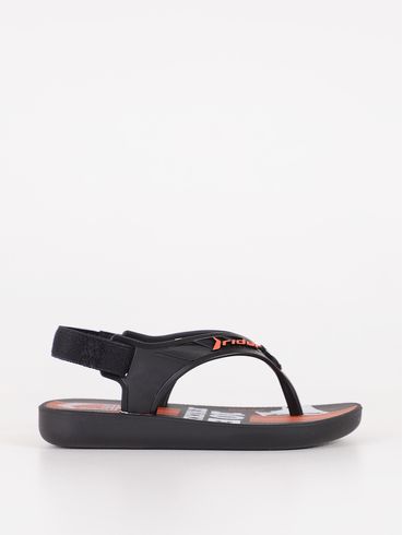 Chinelo Rider Infantil Para Bebê Menino PRETO/LARANJA