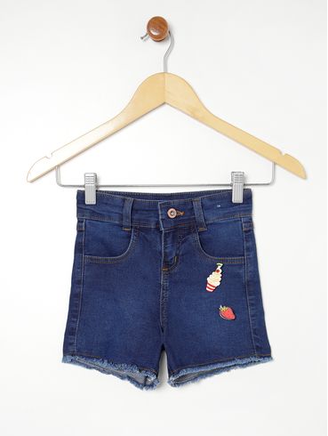 Short Jeans Infantil Para Menina AZUL