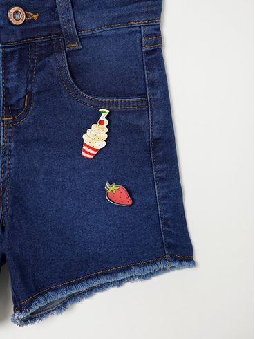 Short Jeans Infantil Para Menina AZUL