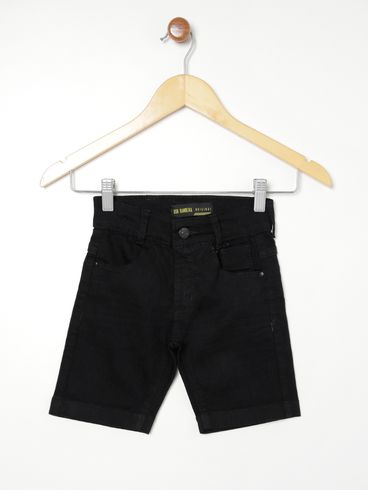 Bermuda Jeans Infantil Para Menino - PRETO