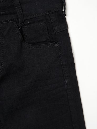 Bermuda Jeans Infantil Para Menino - PRETO