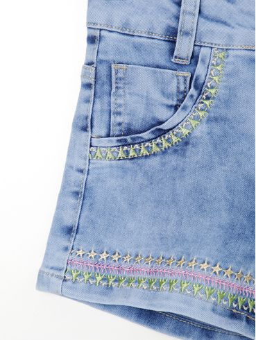 Short Jeans Juvenil Para Menina - AZUL