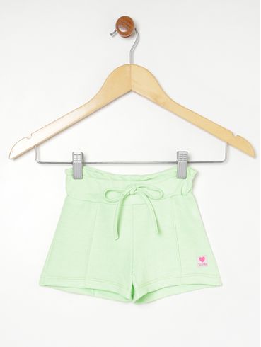 Short Moletinho Infantil Para Menina VERDE