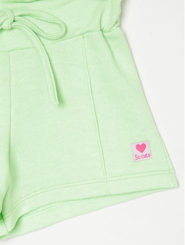 Short Moletinho Infantil Para Menina VERDE