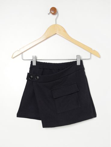 Short Saia Vels Juvenil Para Menina PRETO