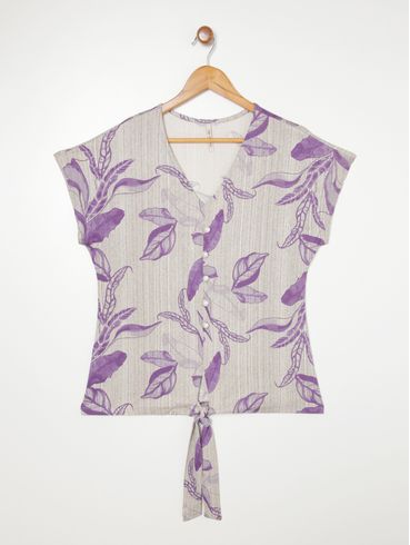 Blusa Manga Curta Plus Size Feminina LILAS