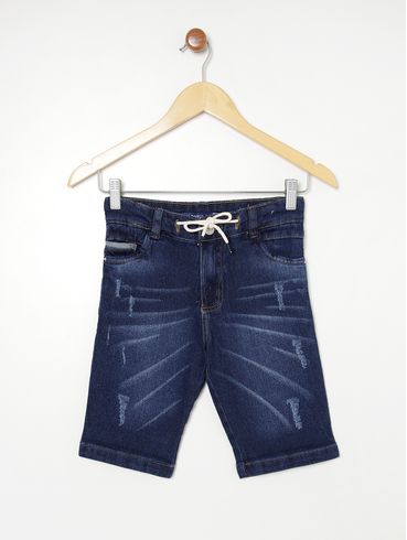 Bermuda Jeans Juvenil Para Menino AZUL