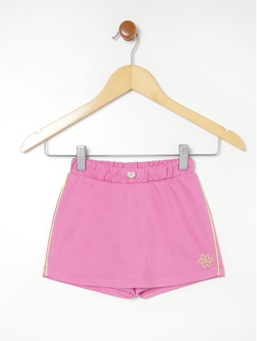 Short Saia Moletinho Infantil Para Menina - ROSA