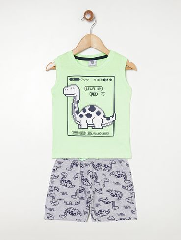 Conjunto Infantil VERDE/MESCLA/SALMAO