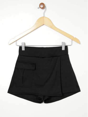 Short Juvenil Para Menina PRETO