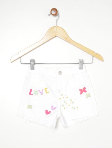 Short Sarja Kid+ Infantil Para Menina - OFF WHITE