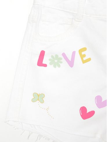 Short Sarja Kid+ Infantil Para Menina - OFF WHITE