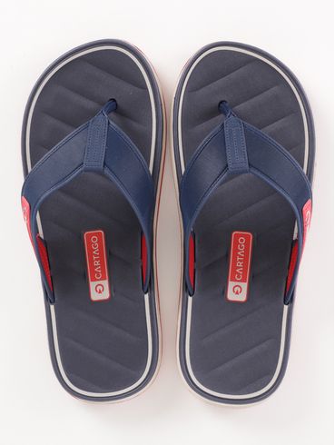 Chinelo Cartago Málaga Sport Masculino BEGE/AZUL/VERMELHO