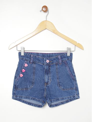 Short Jeans Juvenil Para Menina AZUL