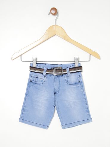 Bermuda Jeans com Cinto Infantil Para Menino - AZUL