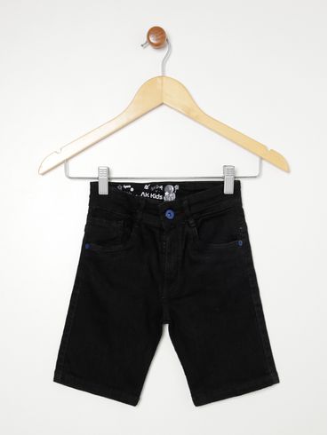 Bermuda Jeans Infantil Para Menino PRETO