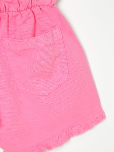 Short Sarja Clochard Infantil Para Menina - ROSA