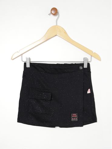 Short Saia Juvenil Para Menina - PRETO