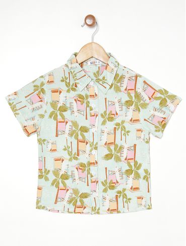 Camisa Manga Curta Kid+ Infantil Para Menino - VERDE