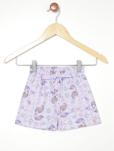 Short Estampado Infantil Para Menina - LILAS