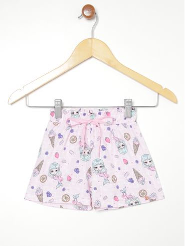 Short Estampado Infantil Para Menina - ROSA