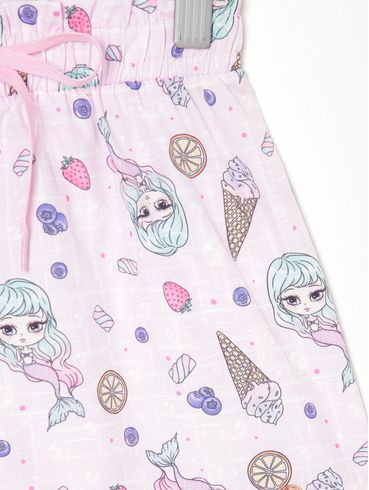 Short Estampado Infantil Para Menina - ROSA