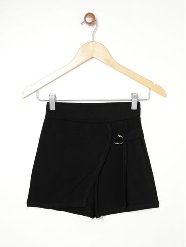 Short Saia Infantil Para Menina - PRETO