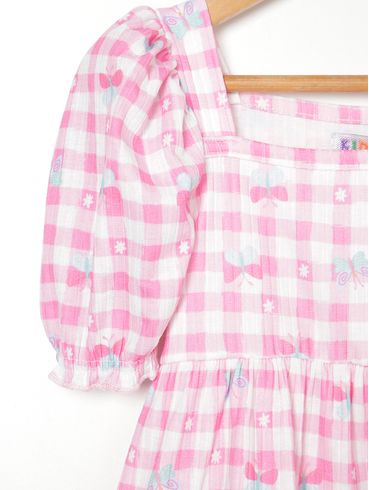 Vestido Estampado kid+ Infantil Para Menina - ROSA