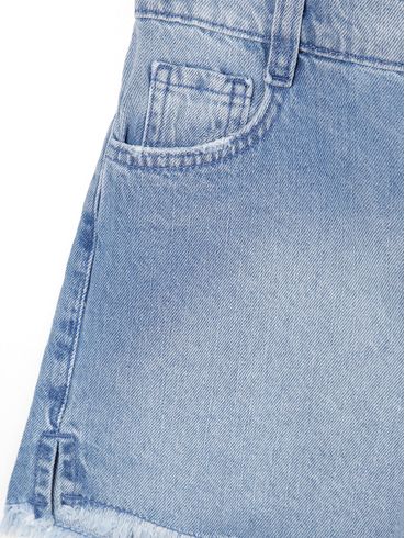 Short Jeans Estonado Vels Juvenil Para Menina - AZUL