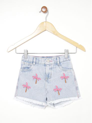 Short Jeans Kid+ Infantil Para Menina - AZUL