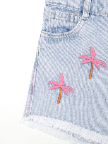 Short Jeans Kid+ Infantil Para Menina - AZUL