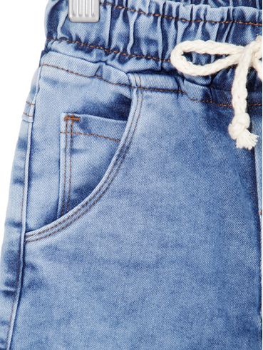 Bermuda Jeans Infantil Para Menino - AZUL