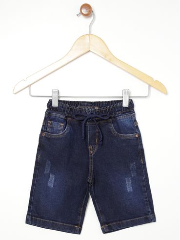 Bermuda Jeans Infantil Para Menino - AZUL