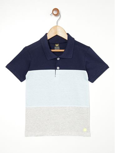 Polo Infantil Para Menino - MARINHO/AZUL/MESCLA