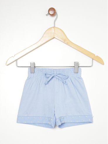 Short Moletinho Infantil Para Menina - AZUL