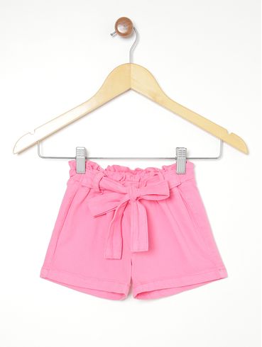 Short Sarja Clochard Infantil Para Menina - ROSA