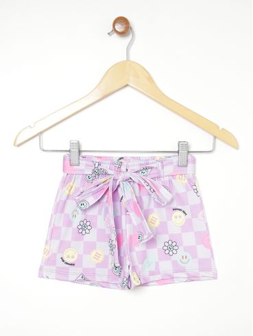 Short Estampado Infantil Para Menina - LILAS