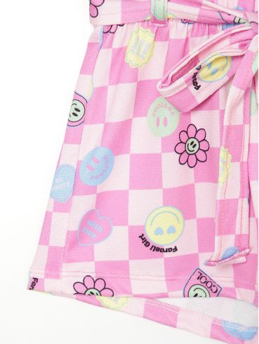 Short Estampado Infantil Para Menina - ROSA