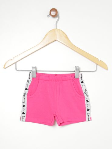 Short Moletom Infantil Para Menina - PINK