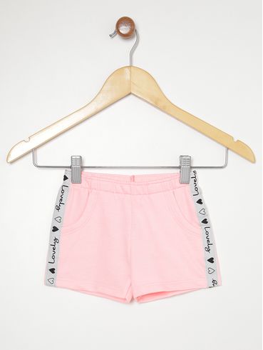 Short Moletom Infantil Para Menina - ROSA