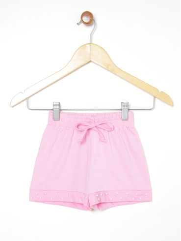 Short Moletinho Infantil Para Menina - ROSA